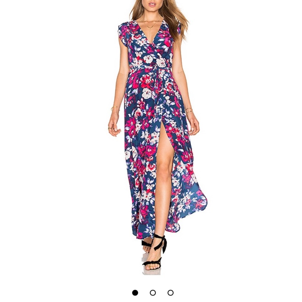 Yumi Kim “swept away” silk wrap maxi dress